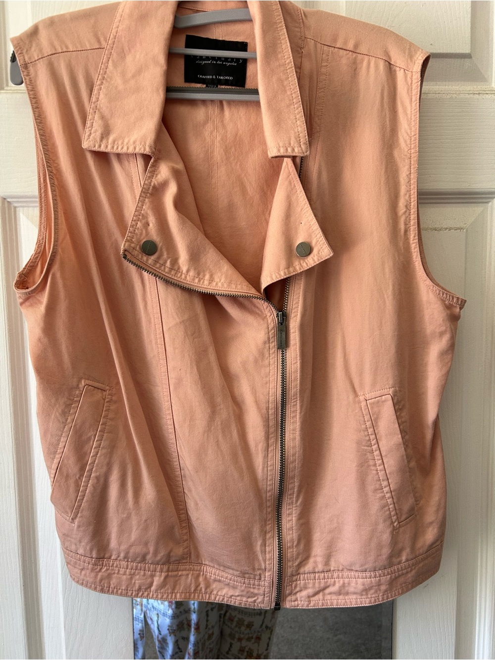 Sanctuary Peach Sleeveless Moto Vest